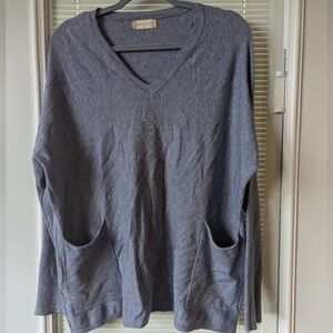 Altar'd State Women's Pocket Pullover V-neck sweater Blue Size XS/S